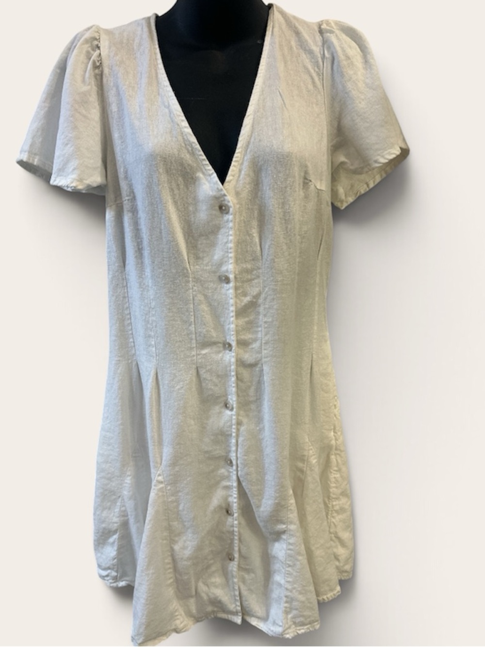 Women's Short Sleeve Button-Front Mini A-Line Dress - Universal Thread™ White S